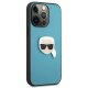 Apple iPhone 13 Pro Max 6.7\" Karl Lagerfeld Leather Ikonik Karl`s Head Metal Case Cover (KLHCP13XPKMB), Blue |...