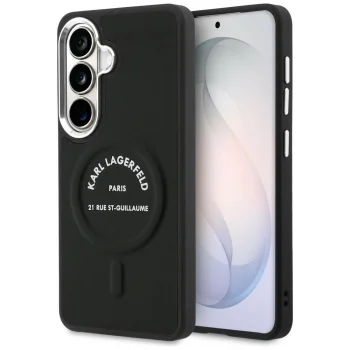 Karl Lagerfeld Karl Embossed RSG Logo MagSafe vāciņš Samsung Galaxy S26, melns