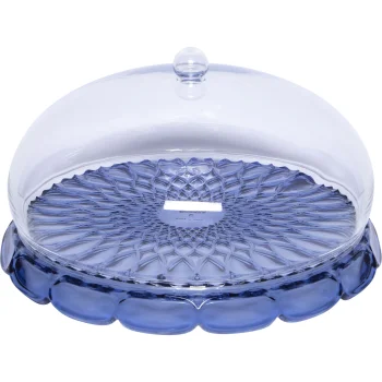 Блюдо для торта с крышкой Guzzini Vanity 30 см, Denim Blue