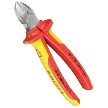 KNIPEX 70 06 180 Diagonal Cutter, Chrome Plated, 180 mm