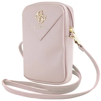 Сумка для телефона Guess ZIP Leather Triangle, розовая