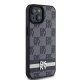 Apple iPhone 14 Plus 6.7\'\' DKNY Leather Checkered Mono Pattern Printed Stripes Case Cover, Black | Чехол...