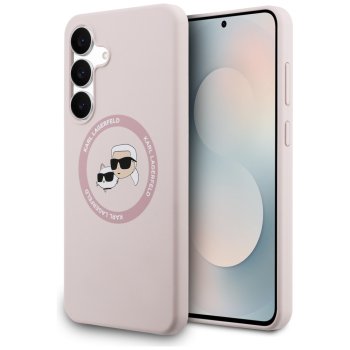 Karl Lagerfeld silikona Karl & Choupette Heads MagSafe vāciņš Samsung Galaxy S25 FE telefonam – rozā | Phone Case...