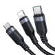 Кабель 3в1 Joyroom S-A18 USB-A - Lightning / USB-C / MicroUSB 1.2м, черный
