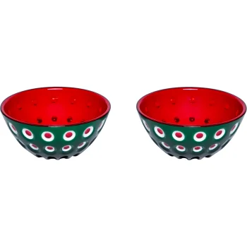 Bļodiņu komplekts Guzzini Le Murrine 12.5 cm, 2 gab., zaļa/balta/sarkana