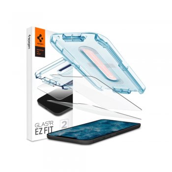 Apple iPhone 12 / 12 Pro 6.1" Spigen "EZ FIT" Tempered Glass Screen Protector 2 pcs. | Telefona Ekrāna Aizsargstikls...