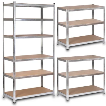 Металлический складской стеллаж Humberg HR-815 222x110x50 см, серебристый
