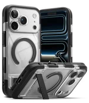 Чехол Ringke UX Magnetic для iPhone 18 Pro / 17 Pro с MagSafe и подставкой, прозрачный