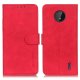 Nokia C10 / C20 KHAZNEH Retro Textured Wallet Stand Drop-Proof Leather Cover Case, Red | Telefona Vāciņš Maciņš...