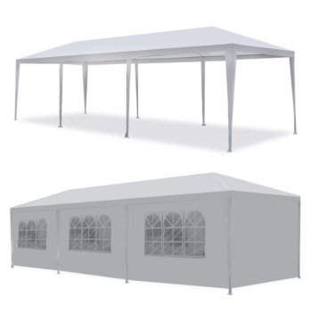 Dārza telts un tirdzniecības paviljons MultiGarden 3x9m, balta