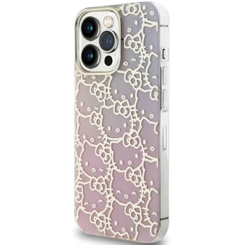 Hello Kitty iPhone 14 Pro Max Case IML Gradient Electrop Crowded Kitty Head, Pink