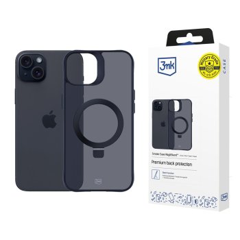 3Mk Protection Smoke Case Mag&Stand vāciņš Apple iPhone 15 Plus, Melns