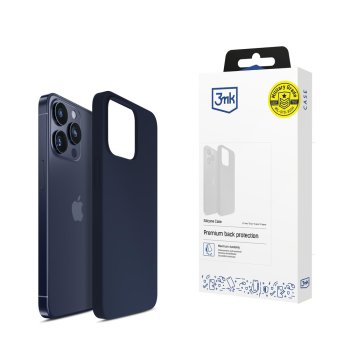3mk Silikona maciņš iPhone 16 Pro Max - tumši zils | Silicone Phone Case Cover Navy Blue