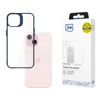 Чехол 3Mk Protection Satin Armor Case+ для Apple iPhone 15 Прозрачный / Синий