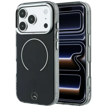 Чехол Mercedes Double Layer Iconic Logo MagSafe для iPhone 18 Pro Max / 17 Pro Max, черный