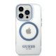 Guess Metal Outline MagSafe Case for iPhone 14 Pro - Blue