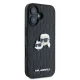 Karl Lagerfeld iPhone 16 vāciņš Monogram Karl&Choupette Head Pin, melns