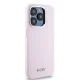 Чехол DKNY для iPhone 14 Pro Liquid Silicone Small Metal Logo MagSafe, розовый