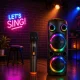 Беспроводной Bluetooth-динамик 06403 с микрофоном, LED, FM, USB, черный