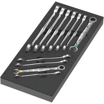 Combination Ratchet Spanner Set in Foam Insert Wera 9730 6000 Joker Set 1, 11-Piece