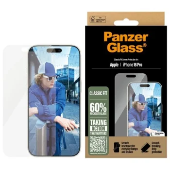 PanzerGlass aizsargstikls iPhone 16 Pro 6.3" Classic Fit 2874 | Screen Protector