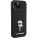 Karl Lagerfeld iPhone 15 vāciņš Silicone Ikonik Metal Pin, melns
