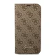 Guess iPhone 14 Wallet Case 4G Vintage Gold Logo, Brown