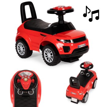 Kids Ride-On Push Car with Sound Effects and Horn, Red