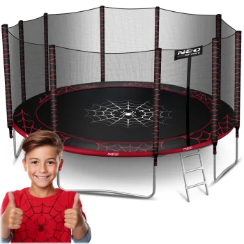 Dārza batuts 465 cm (15 ft) ar ārējo tīklu un kāpnēm Neo-Sport