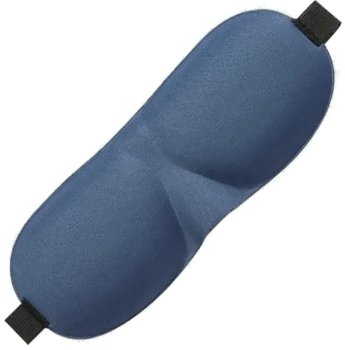3D miega maska ar regulējamu siksnu, elpojoša, tumši zila
