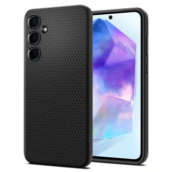Samsung Galaxy A55 ( SM-A556B/DS ) Spigen Liquid Air TPU Case Cover, Black | Telefona Vāks Maks Apvalks Bampers