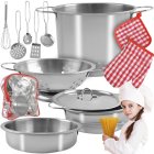 Kids Metal Pots and Pans Playset with Accessories ZG23444