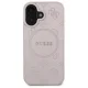 Чехол Guess Saffiano Peony Classic Logo MagSafe для iPhone 16, Розовый