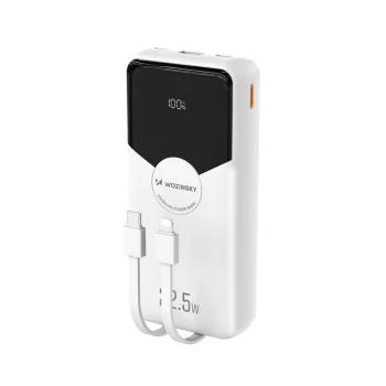 Внешний аккумулятор Wozinsky WFC-15W 20000mAh 22.5W с кабелями, Белый