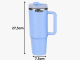 Large Thermal Mug with Handle and Straw 1.2L Stainless Steel, Blue