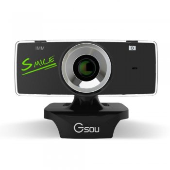 Gsou HD Smart Web Camera USB Streaming Live Camera with Microphone, Black | Portatīvā Datora Laptopa Web Kamera Full HD ar Mikrofonu