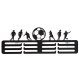 Steel medal holder for football, 40 cm, black