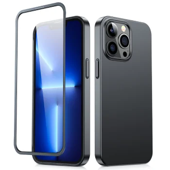 Joyroom 360 Full Case vāciņš iPhone 13 Pro Max ar aizsargstiklu, melns (JR-BP928)