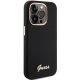 Guess Silicone Script Metal Logo & Frame case for iPhone 15 Pro Max - black