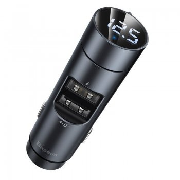 Baseus Energy Column Car Wireless MP3 Transmitter Charger 5.0+5V/3.1A, Black | Automašīnas Telefona Lādētājs