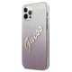 Guess iPhone 12 / 12 Pro vāciņš Glitter Gradient Script, rozā