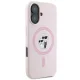 Чехол Karl Lagerfeld Silicone Karl&Choupette Heads Ring MagSafe для iPhone 16 Plus, розовый