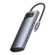 Baseus Metal Gleam Series 4-in-1 USB-C uz 4x USB 3.0 sadalītājs, WKWG070013, pelēks