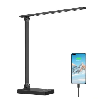 Настольная лампа Lepro PR310004-DWW-EU LED 15W 655лм с USB-портом, черная