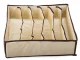 Drawer Organizer for Underwear and Socks, 6 Compartments, Beige