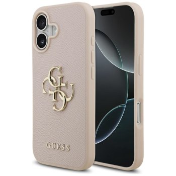 Чехол Guess Grained Big 4G & Classic Logo для iPhone 17 - Розовый