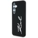 Karl Lagerfeld Silicone Metal Signature Logo Case for Samsung Galaxy S25, Black
