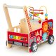 Ecotoys TL09025 koka izglītojošais stumjamais ratiņš Ugunsdzēsēju auto
