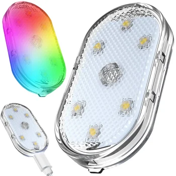 Беспроводной сенсорный светильник 6 LED RGB для салона авто