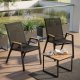 Set of 2 Garden Chairs MultiGarden Outdoor Patio Balcony, Black